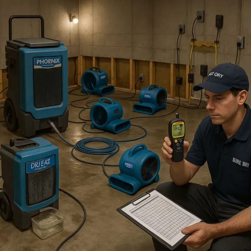 Structural Drying and Dehumidification process in Nashotah, WI